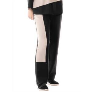 NEW PURE ESSENCE two tone wide leg pant in tan/black